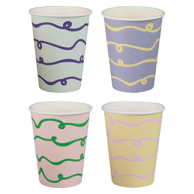 Paper cup pastel Wave 8 pcs