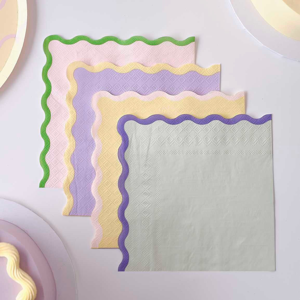 Paper napkin pastel Wave 16 pcs