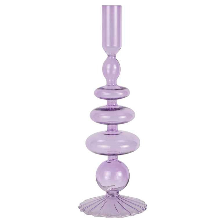 Glass candlesticks of different colors