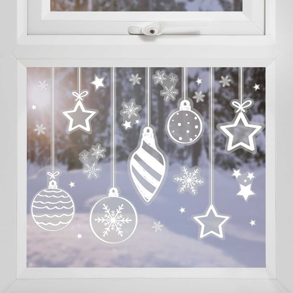 Window sticker with various Christmas figures