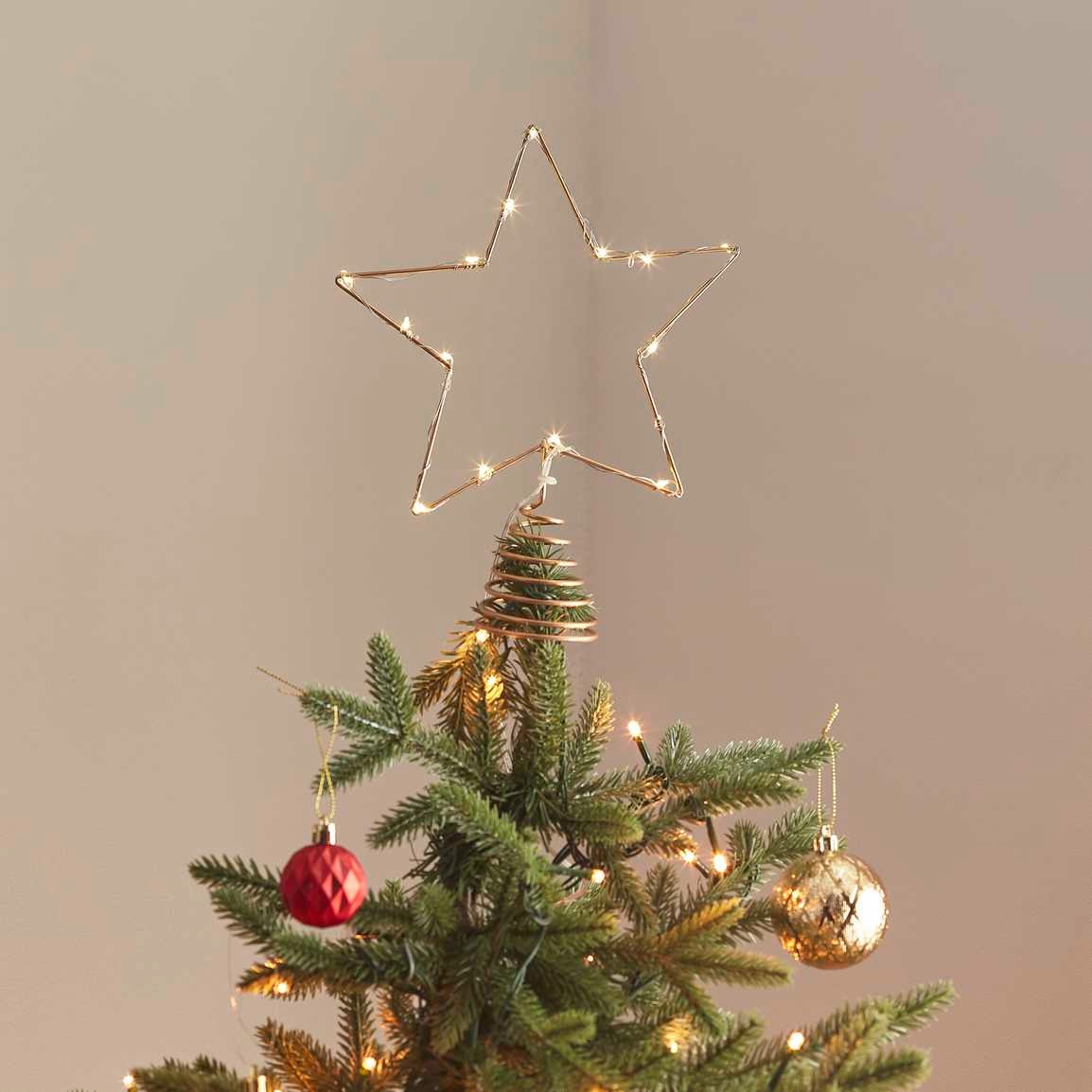 Christmas tree golden star with lights 50 cm