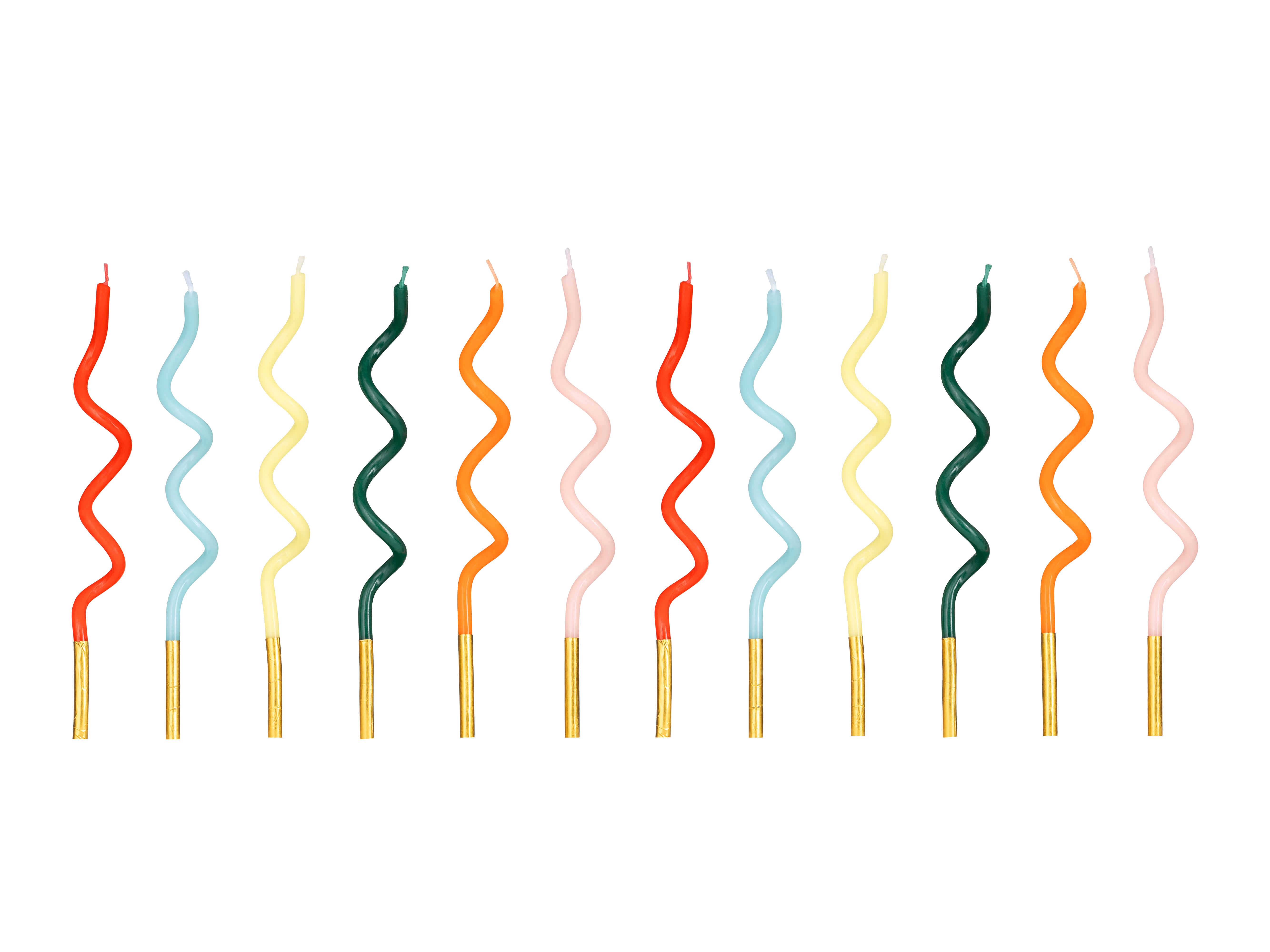 12 დახვეული სანთელი rainbow twist 14 სმ