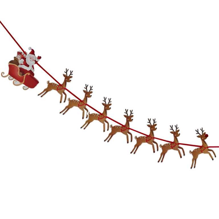 Banner Santa and reindeer 1.8 m