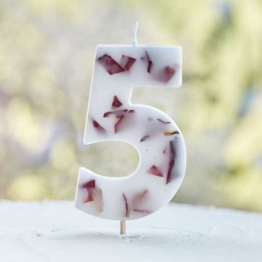 Digital candles with pressed sheets 9 x 4 cm