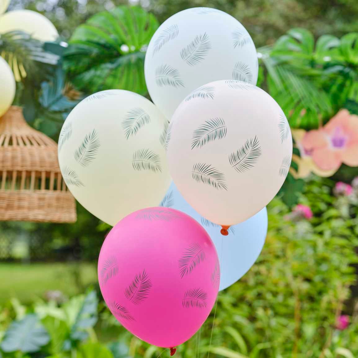 Bouquet of latex balloons with palm leaves 5 pcs