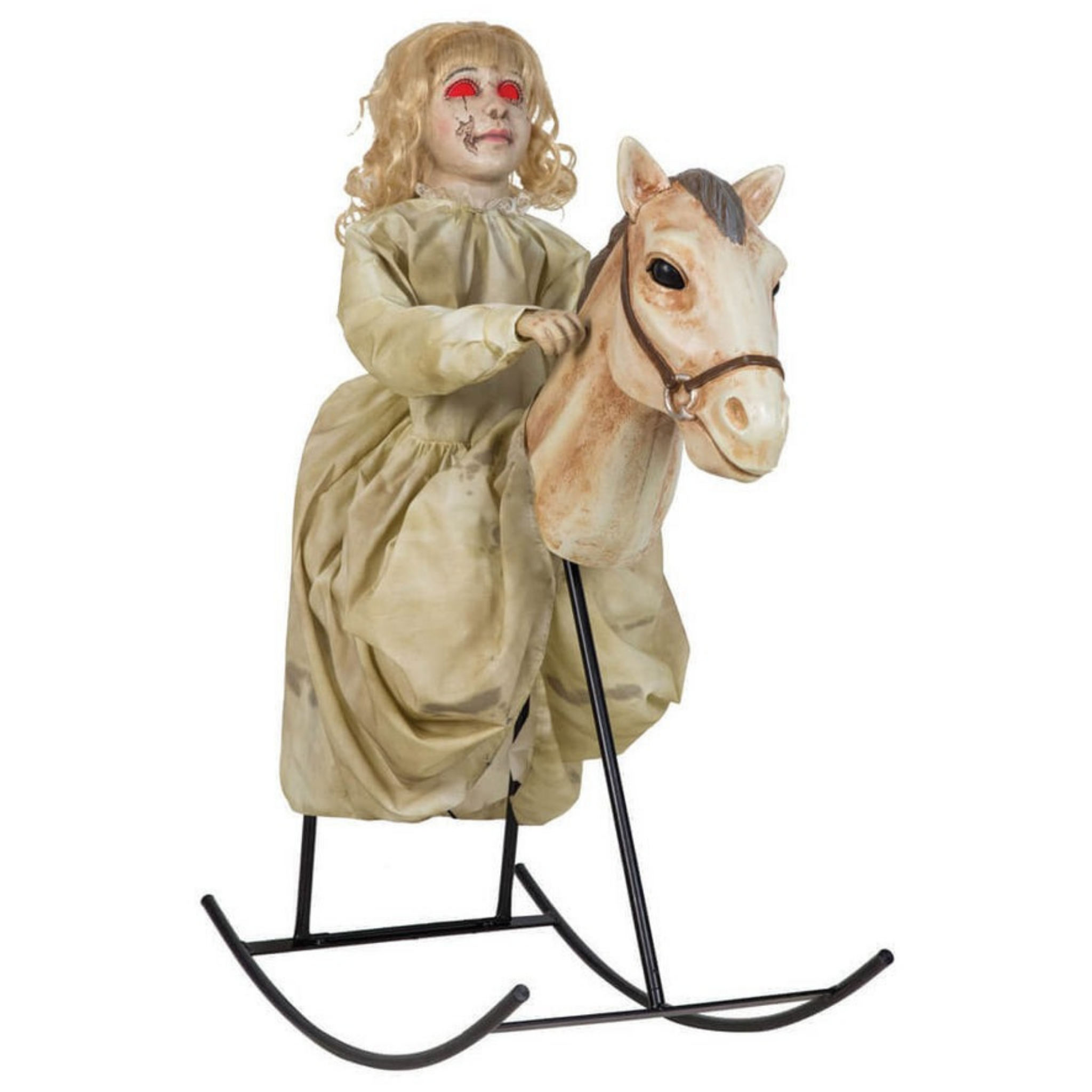 A moving and luminous decoration doll doll on a horse