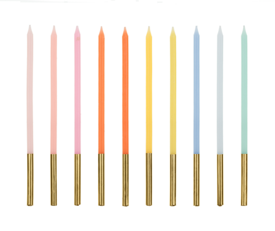 დაბ.დღის სანთელი პასტელური 10ც 14სმ