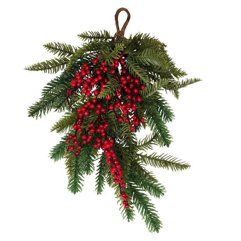Christmas Wreath Foliage With Red Berry