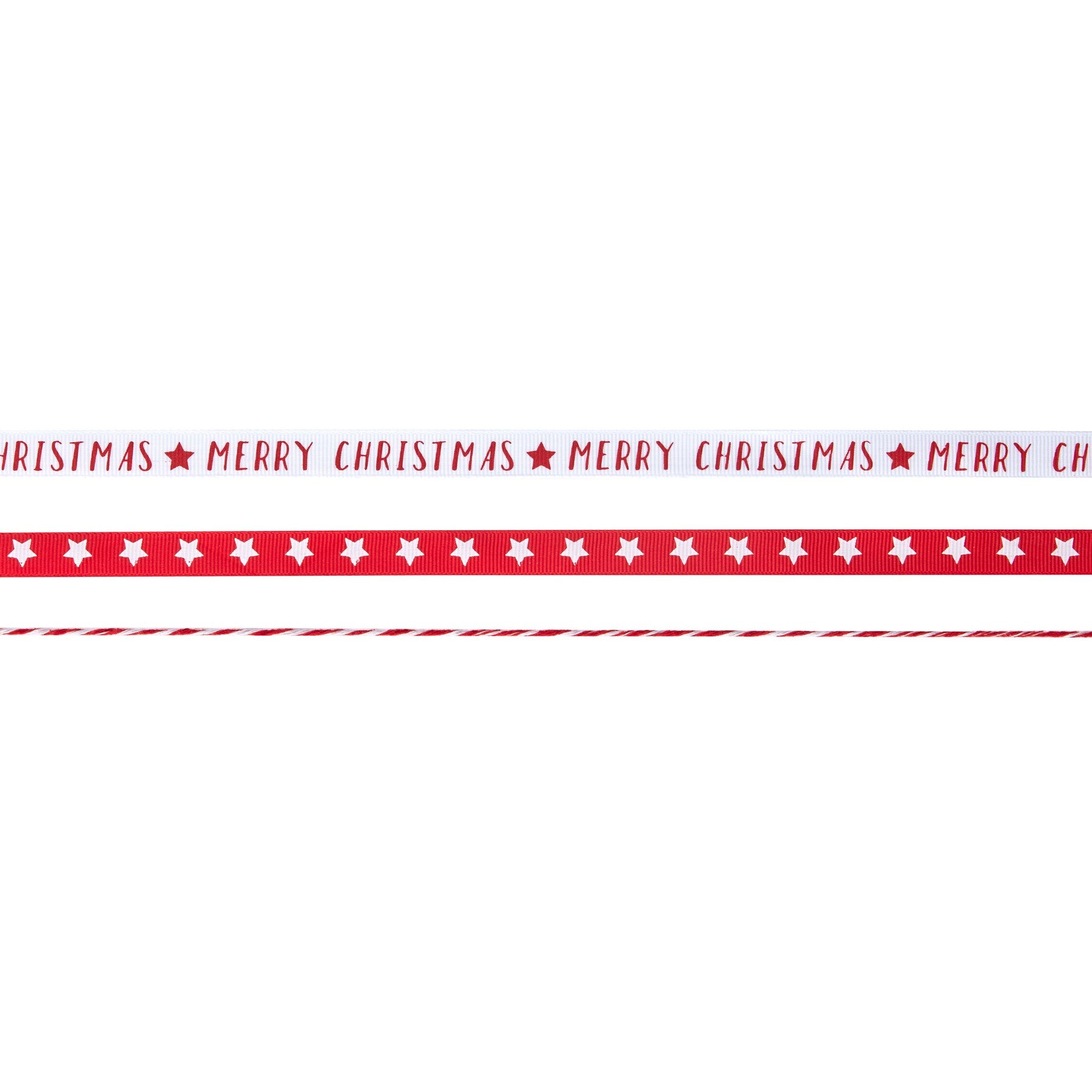 Gift ribbon Merry Christmas red/white 5 m