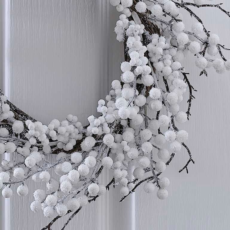 Christmas Decoration White Berries With Twig