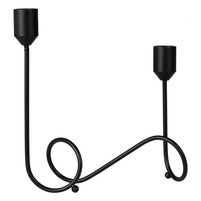 Metallic black candlestick