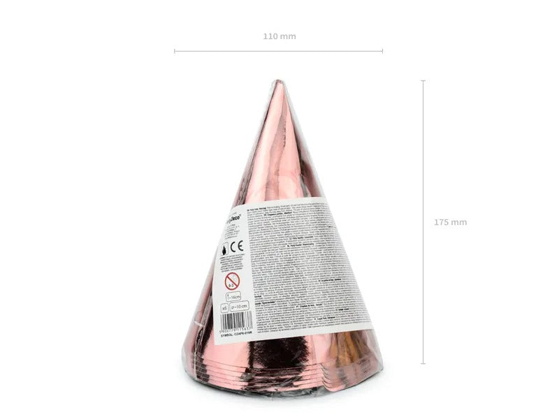 დაბ.დღის სპილენძისფერი ქუდები 6ც 16სმ