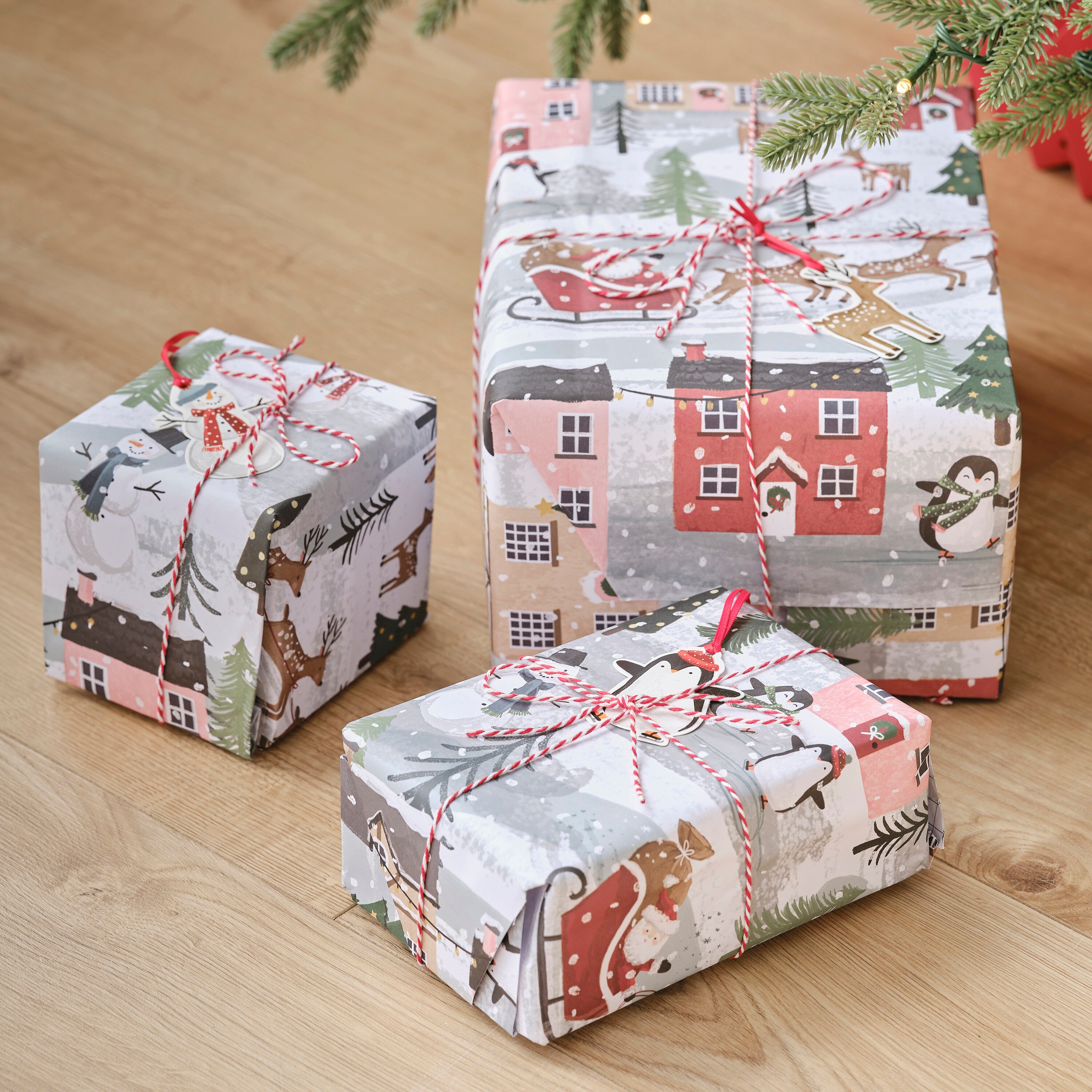 Wrapping paper Christmas Scene 2 pcs
