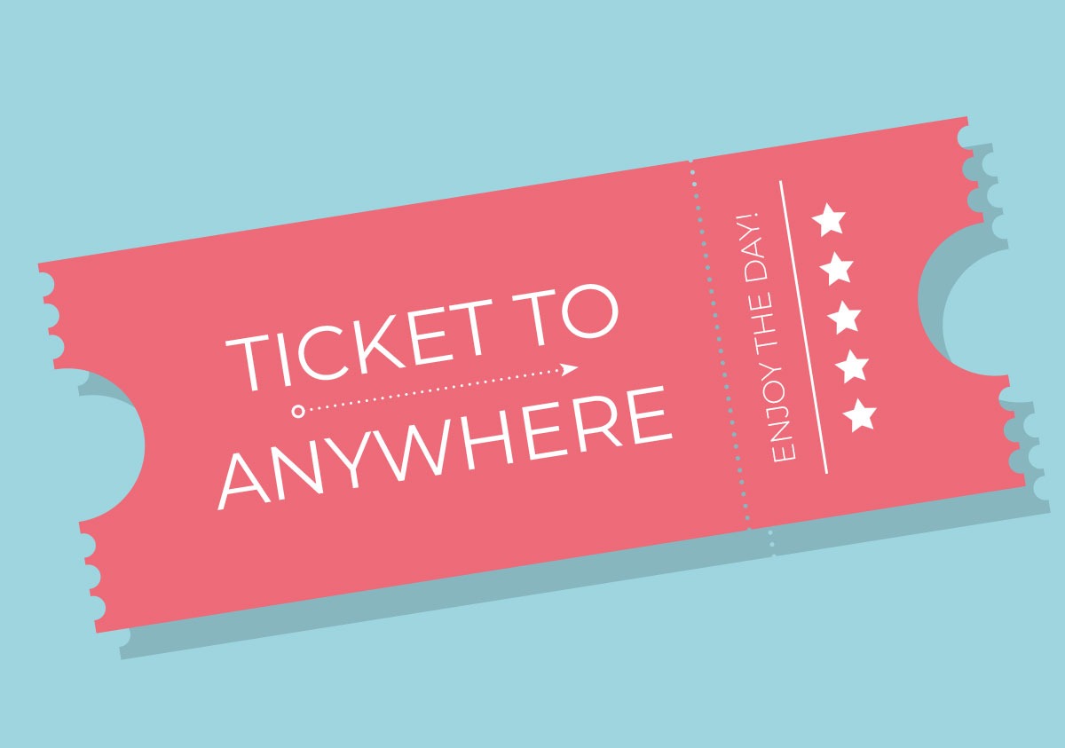 მისალოცი ბარათი Ticket to anywhere