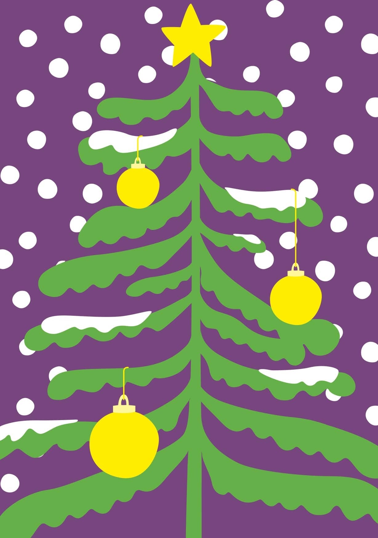 საახალწლო მისალოცი ბარათი- საახალწლო ნაძვის ხე