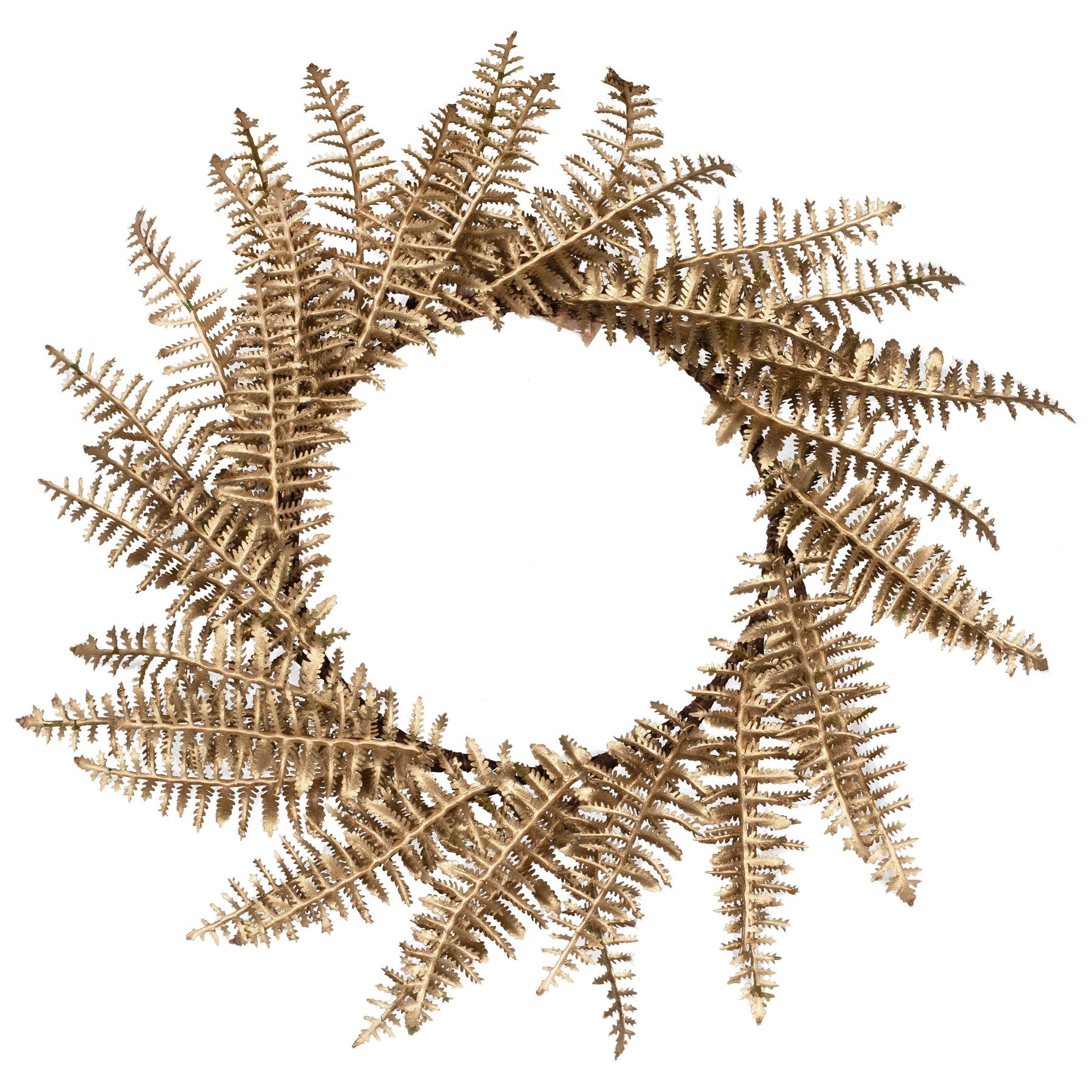 Decoration of fern leaves for placing the plate, golden 4 pcs