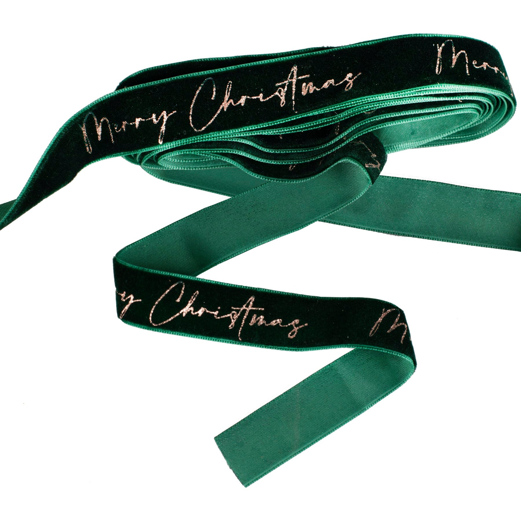 Gift ribbon Merry Christmas dark green 6m