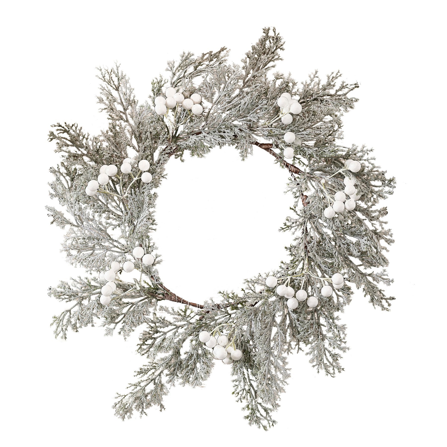 Plate decoration Snowy foliage with Berries 4 pcs