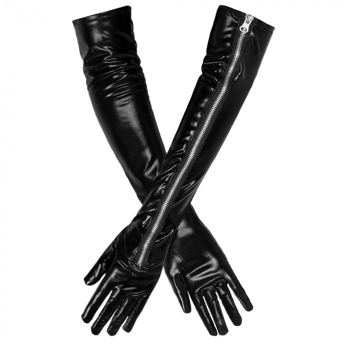 Black glove with zipper