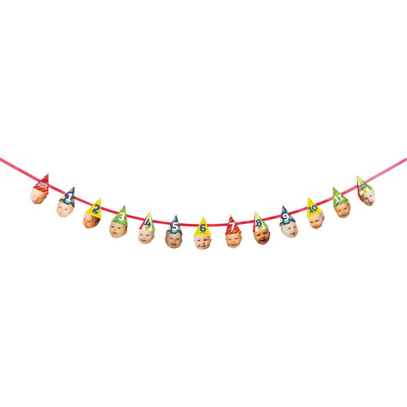 Photo garland with colorful hats