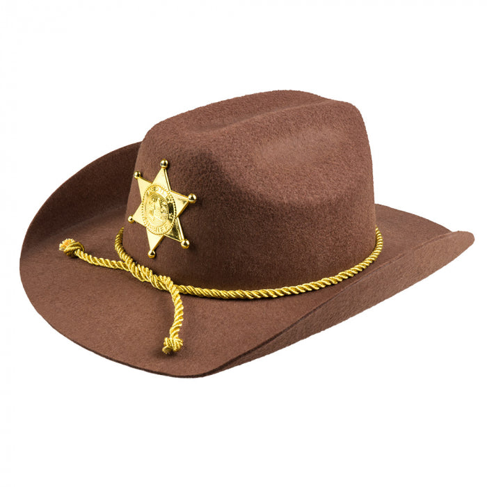 Sheriff's brown hat with a star