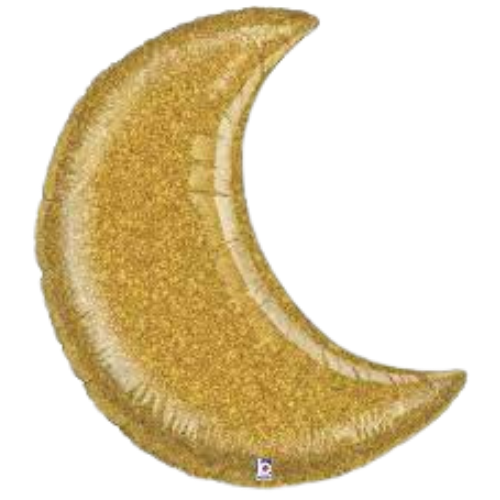 Foil balloon moon glitter gold color 107cm
