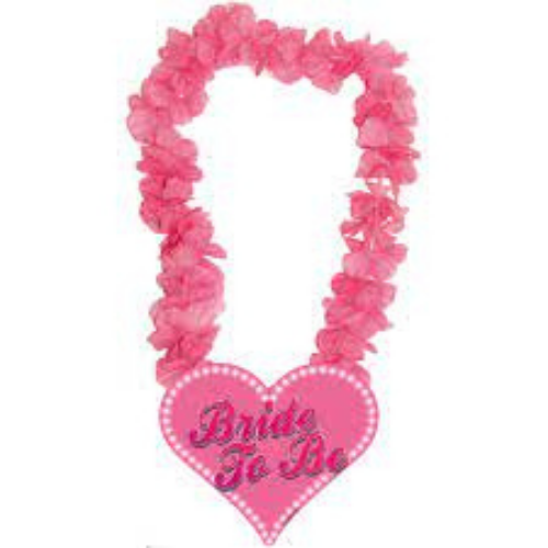 Pink "Bride to Be" Hawaiian Neckline