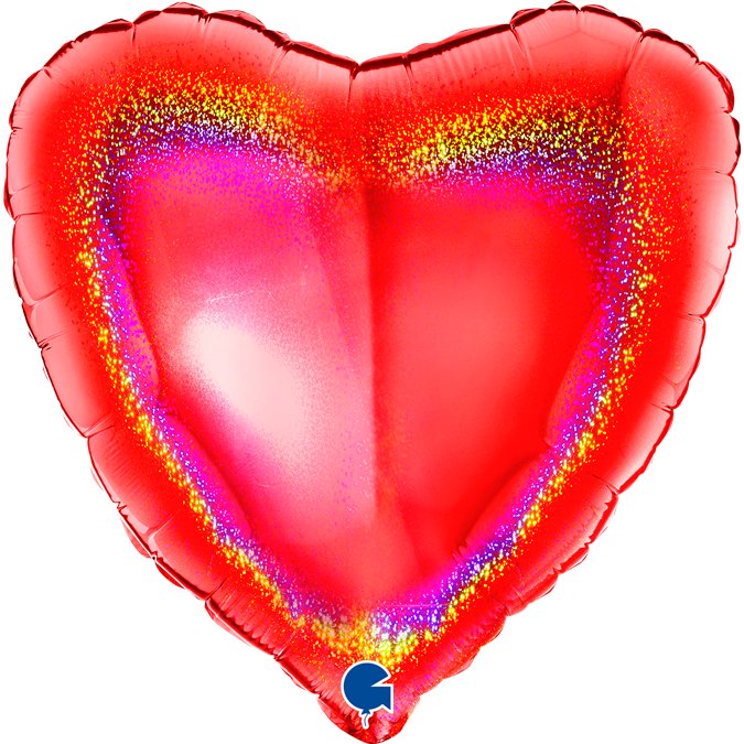 ფოლგირებული ბუშტი მბზინავი გული 46სმ სხვადასხვა ფერის
