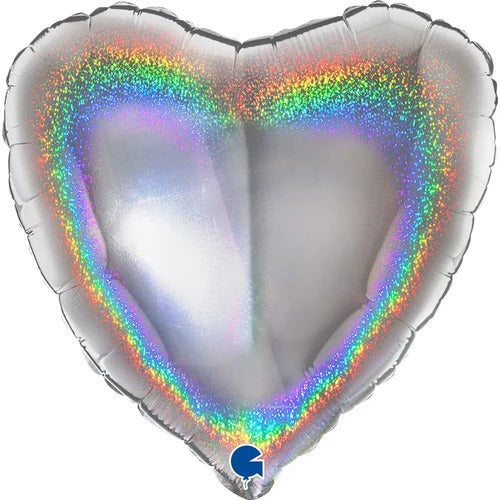ფოლგირებული ბუშტი მბზინავი გული 46სმ სხვადასხვა ფერის