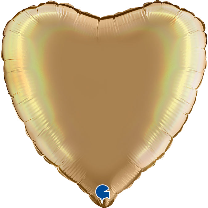 Foiled holographic heart balloon 43 cm different colors