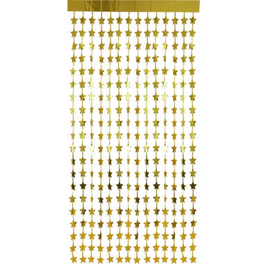 Curtain golden/silver stars 2x1 m
