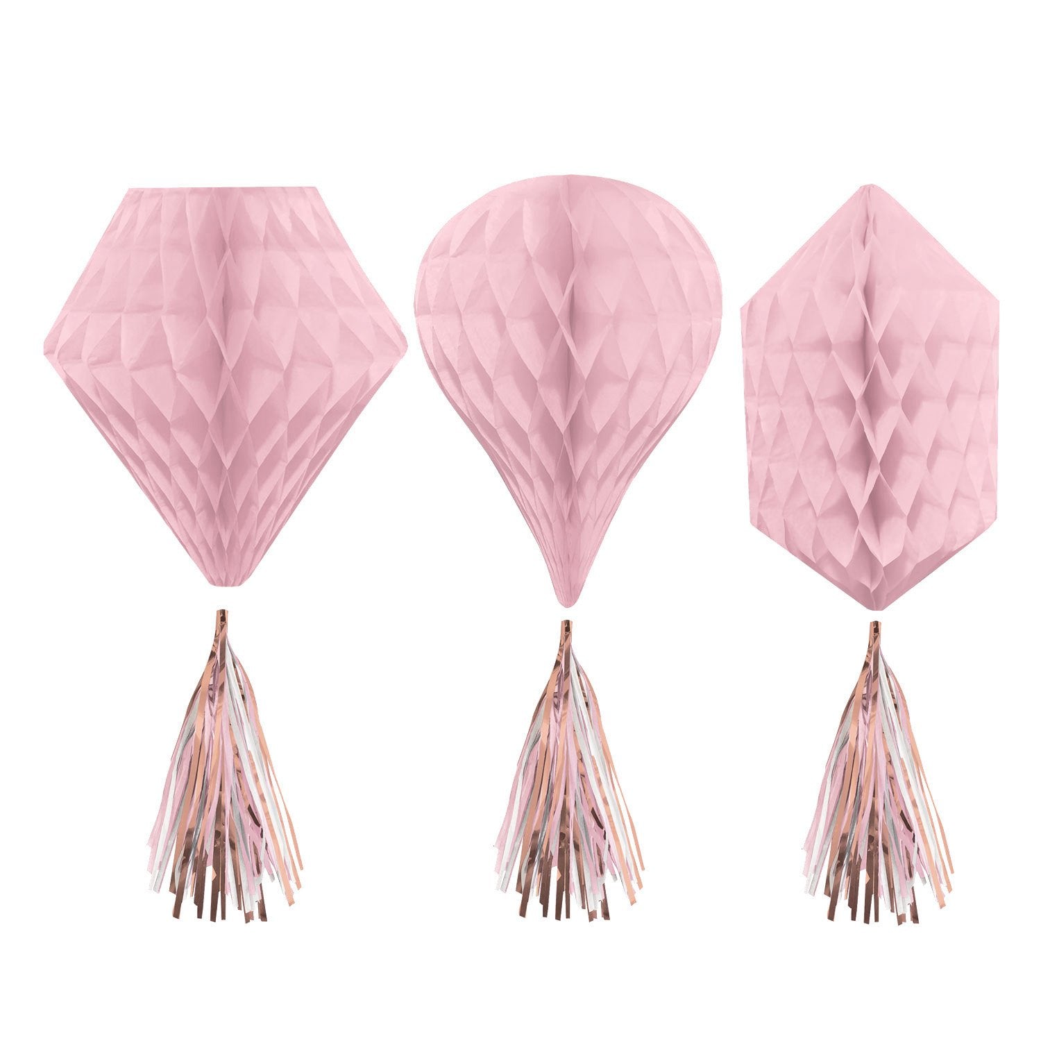 დეკორაცია ფიჭა ღია ვარდისფერი ქაღალდის Blush 30.4 სმ 3ც/3 Honeycomb Decorations Rose Gold Blush Paper 30.4 cm