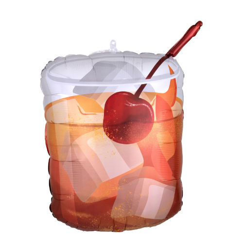 A giant bubble Old Fashioned cocktail