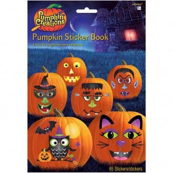 Halloween paper pumpkin stickers 65 pcs 37.4 x 26.9 cm