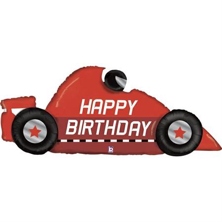 Foiled birthday balloon red rally car 142 cm