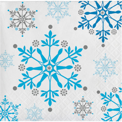 White napkin with snowflakes