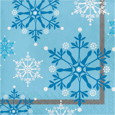 Blue napkin with snowflakes