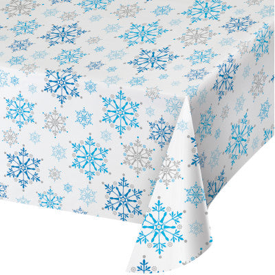 Table cover with snowflakes