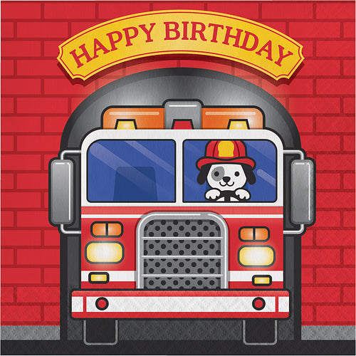Napkin fireman's birthday party 16 pcs