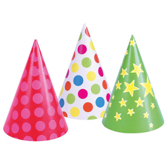 Birthday hat colored 1pc 16cm 50 Party Cone Hats Carnival Paper Height 16 cm