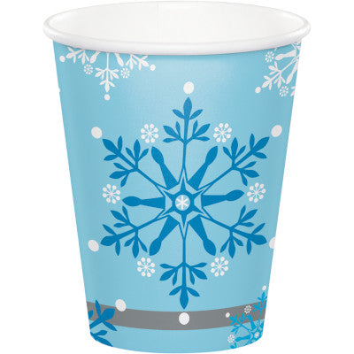 Blue glass with snowflakes 8 pcs