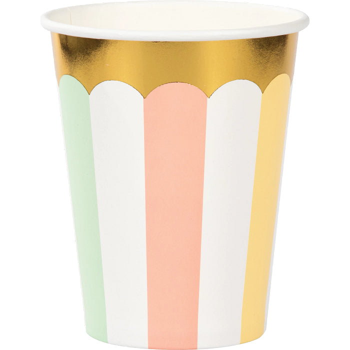 Festive paper cup in pastel colors 8 pcs