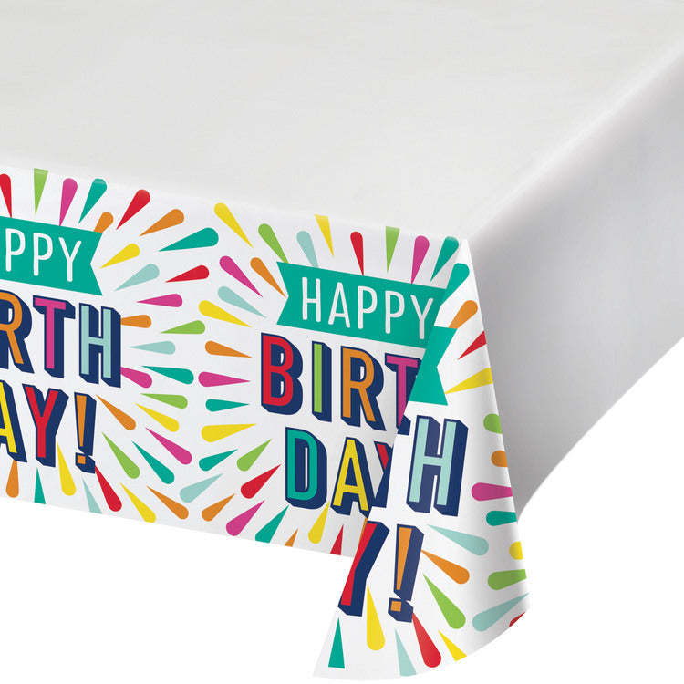 Colorful Birthday Table Cover (137cm X 259cm)