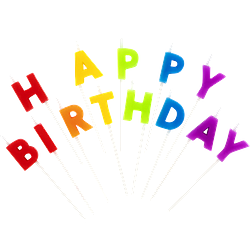 Candle rainbow letters HAPPY BIRTHDAY