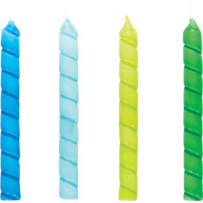 დაბადების დღის ლურჯ-მწვანე სანთლები 12ც