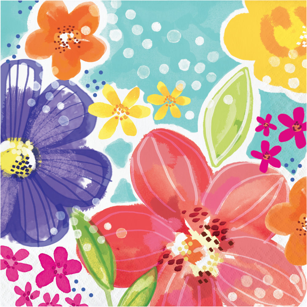 Handkerchief with colorful flowers 16 pcs