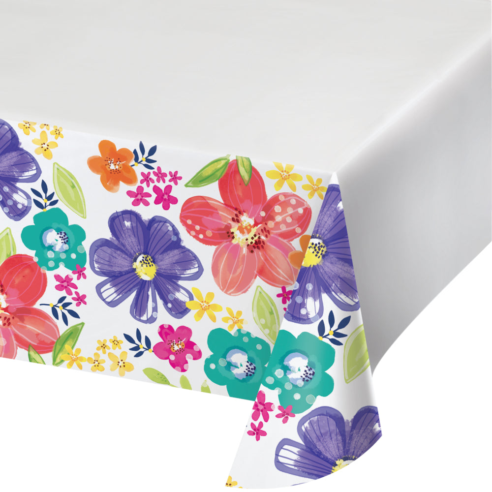 Table cover with colorful flowers (137cm X259cm)
