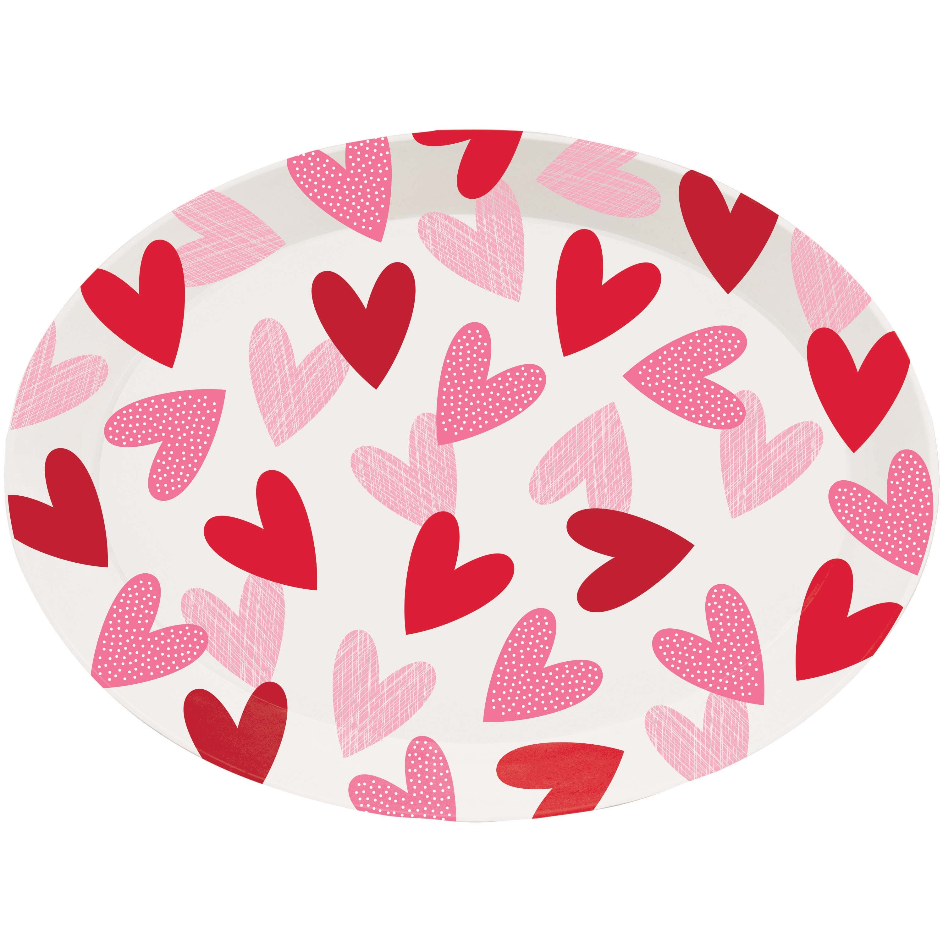 Oval plate with hearts 10X13 1 piece