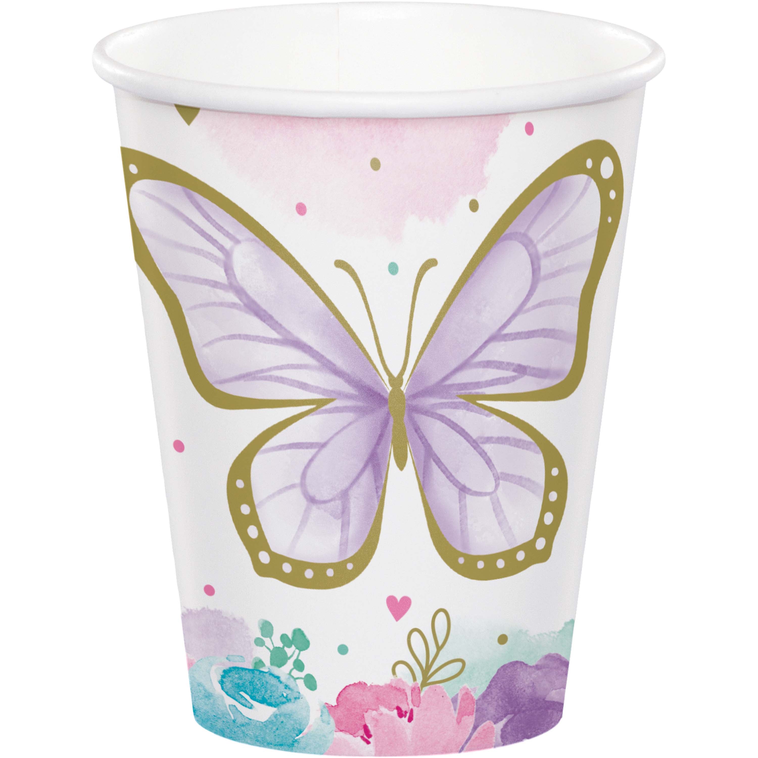 Paper cup BUTTERFLY SHIMMER 8 pcs