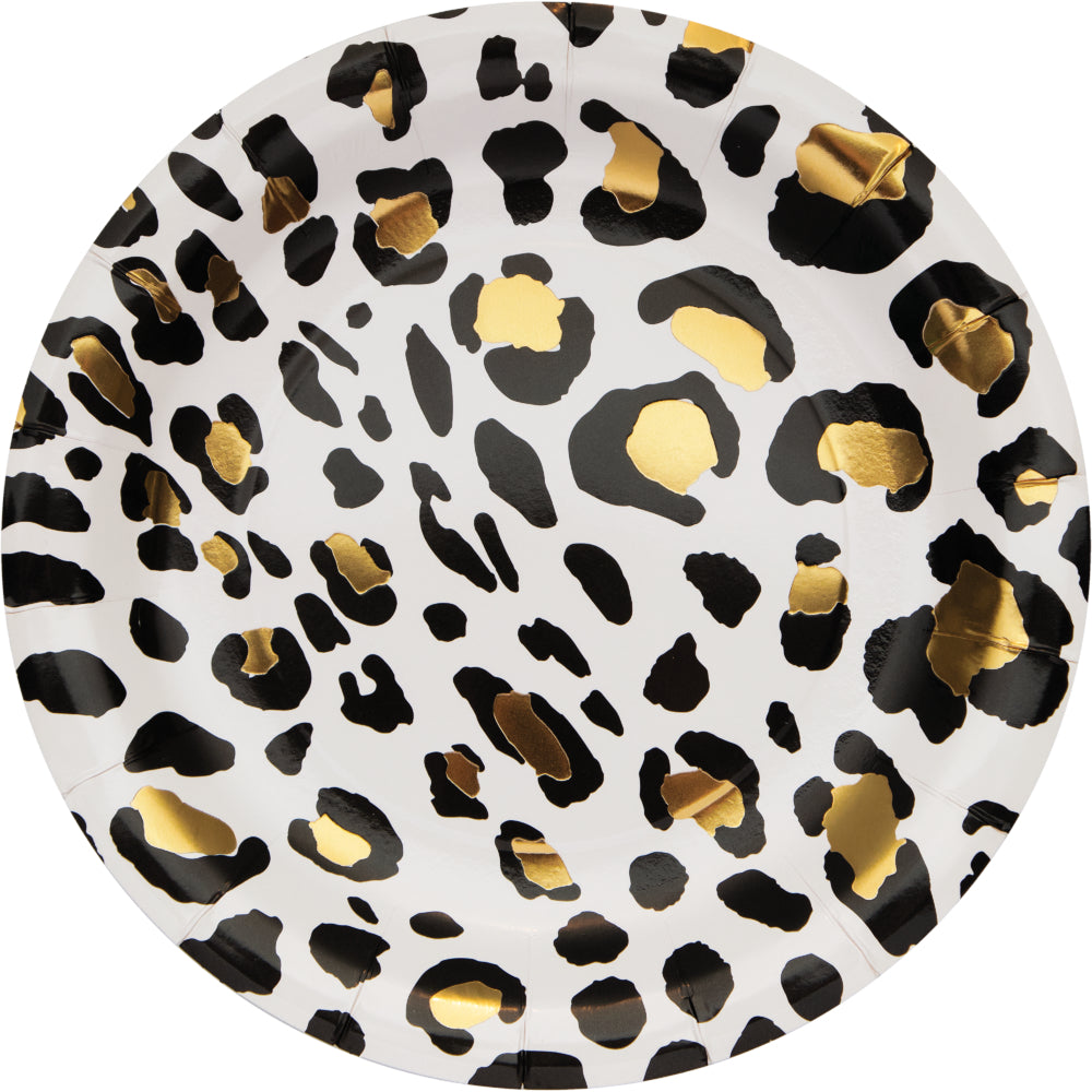 Paper plate with leopard print 8 pcs